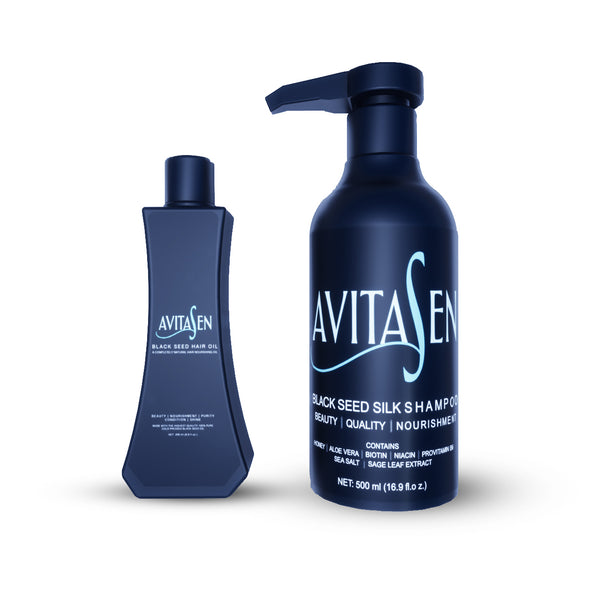 AvitaSen Black Seed Hair Duo Hair Oil and Shampoo Conditioning